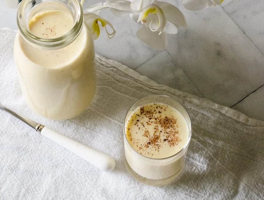 Delicious homemade keto eggnog